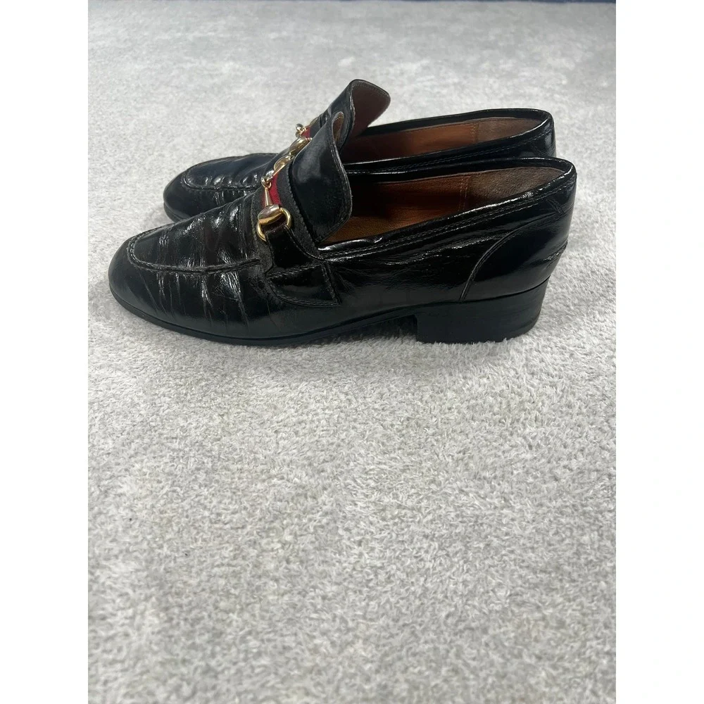 Gucci‎ Vintage Mens Horsebit Loafers Black Patent Leather Size 41.5 M Italy